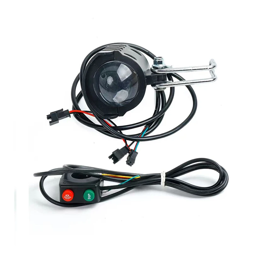 Description Picture 3 of item2 in 1 Horn and Light Switch Bicycle Flashlight 36V 48V 60V E-Bike 12W Waterproof Horn Light Electric Bicycle LED Headlight