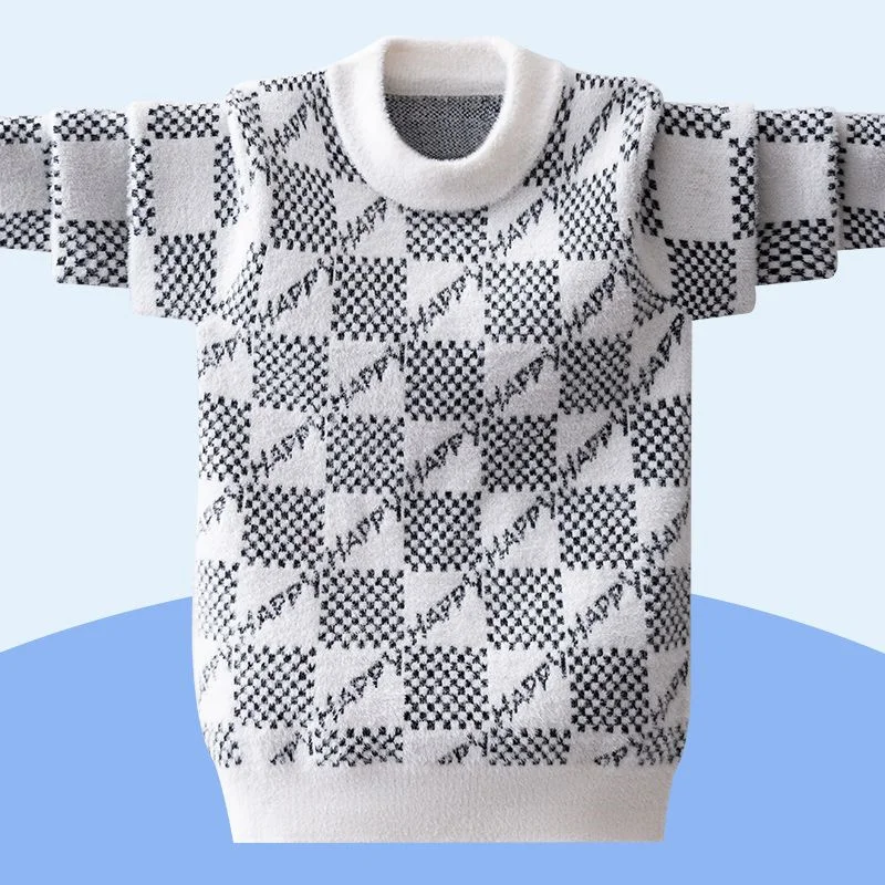 

Boys Woolen Sweater Crochet Cotton Windbreak 2023 Cheap Thicken Autumn Winter Outwear Warm Plus Size Children's Clothing