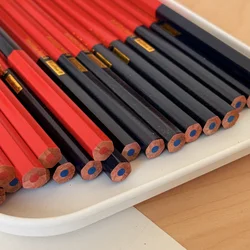 Ergonomic Dual - Colored Carpenter Pencils - Durable Wood Construction Marking Tools (10 Pcs)