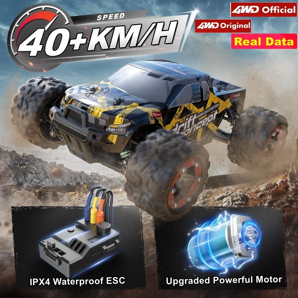 Crawler Buggy RC 1/10 tout terrain escaladant une pente raide, voiture radiocommandée électrique en pleine ascension.