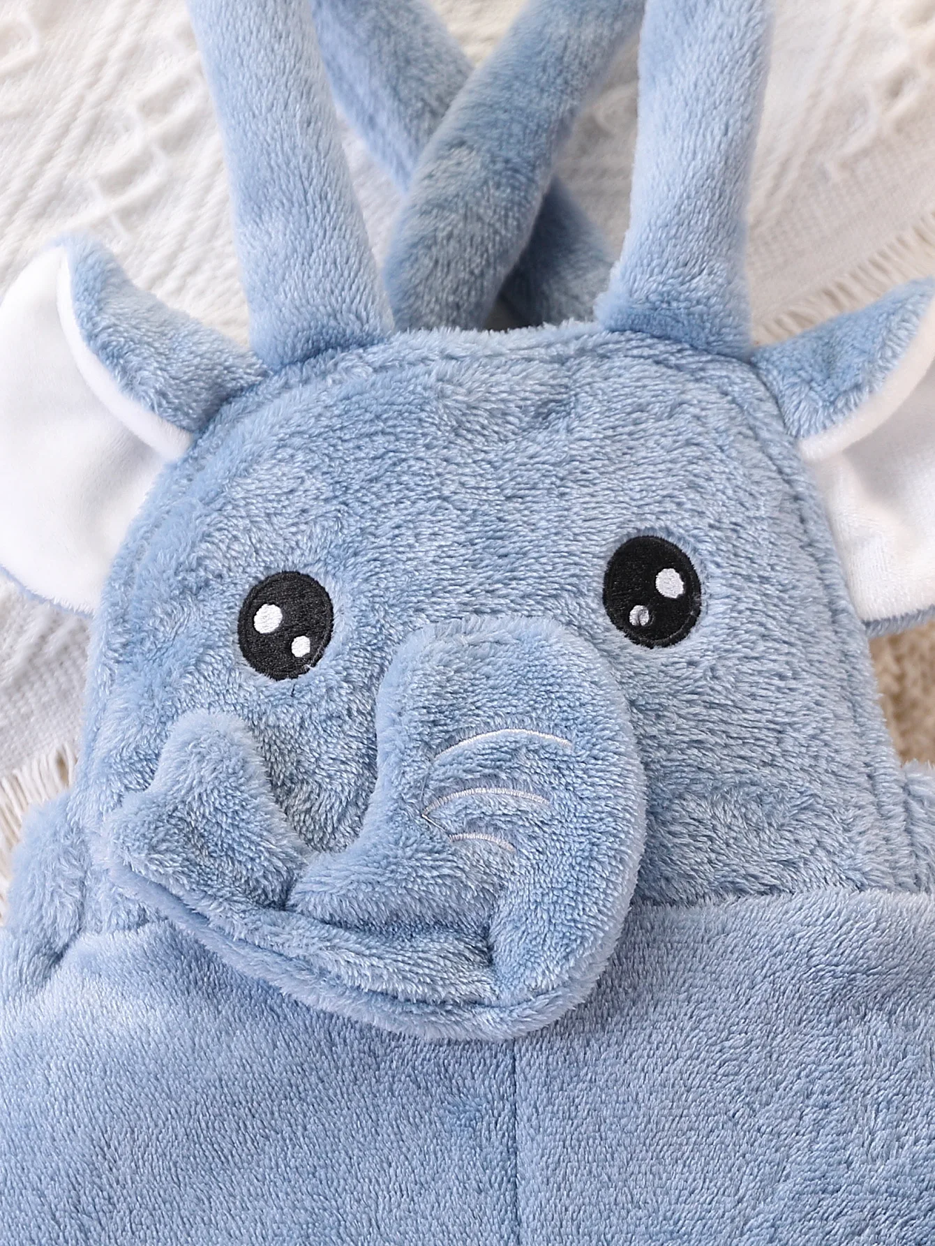 【Cute 3D Elephant Design】Baby Boy Double-Sided Fleece Overalls, Thickened and Warm, Animal-Shaped Pants with Elastic Cuffs for Autumn and Winter Outings 3