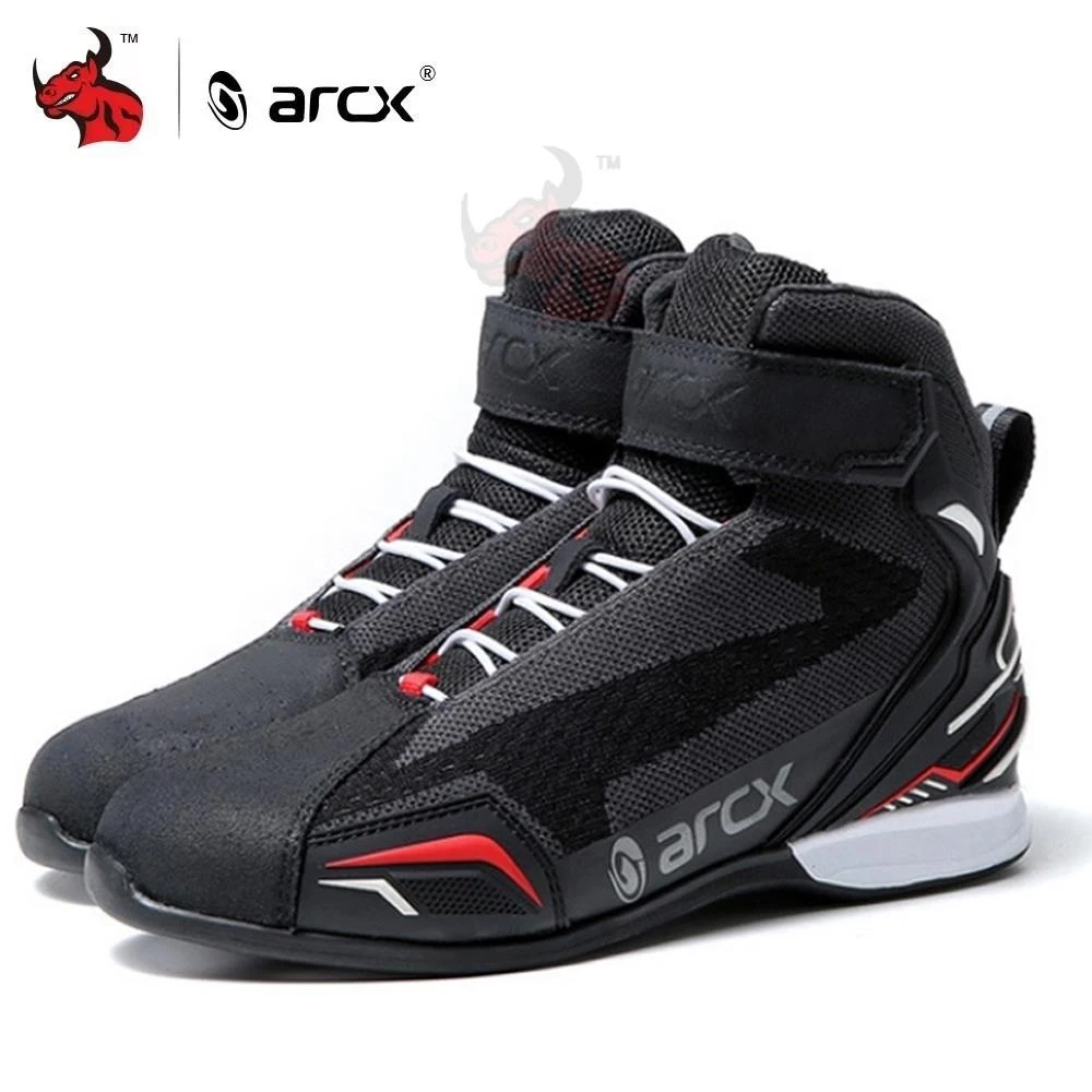 

Motorcycle Boots Men Botas De Moto Summer Breathable Motorcycle Shoes Motorbike Chopper Cruiser Touring Ankle Shoes Black
