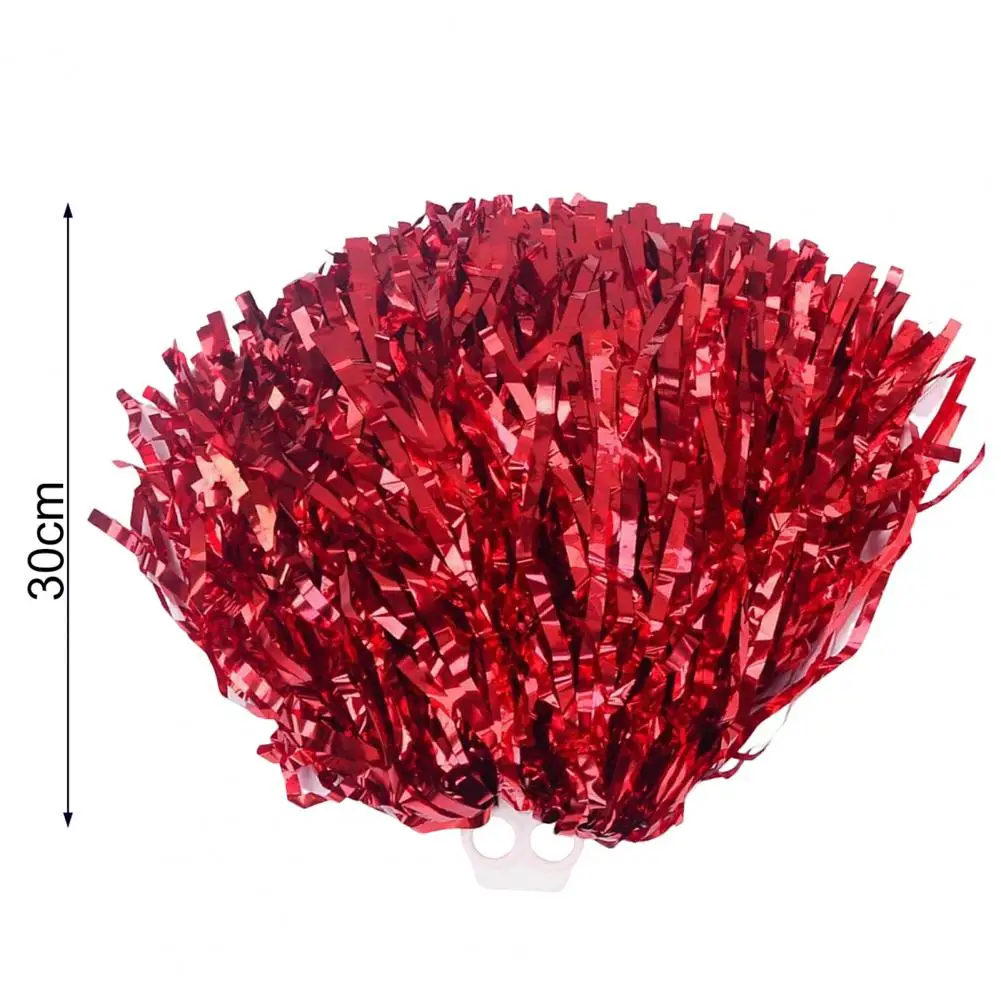 Dance Pompoms Straight Shank Type Fluffy PET Double Pass Cheerleader Hand Flower Ball Decoration for Soccer
