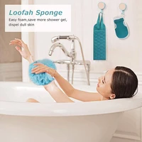 Ensemble d'épurateur corporel exfoliant – comprend un épurateur de dos, un gant de bain et une éponge de bain de douche Loofah 6