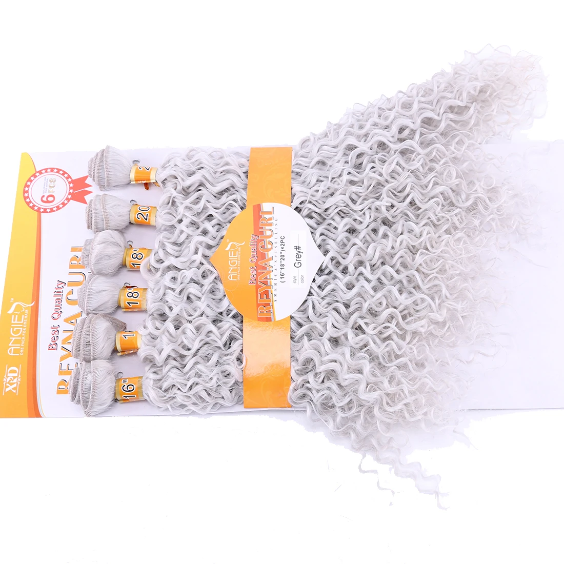 6-Pack Synthetic Kinky Curly 16-20 Inches Silver Grey High Temperature Braided Hair Extensions for Black Women