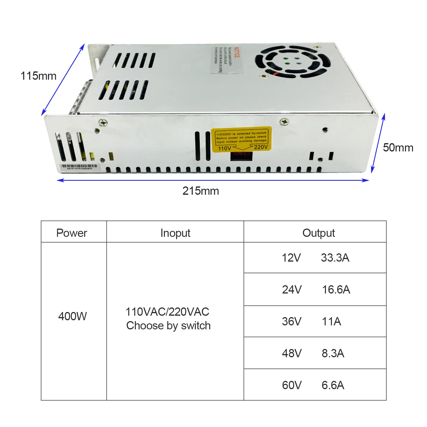 Fonte de alimentação industrial 12v 24v 36v