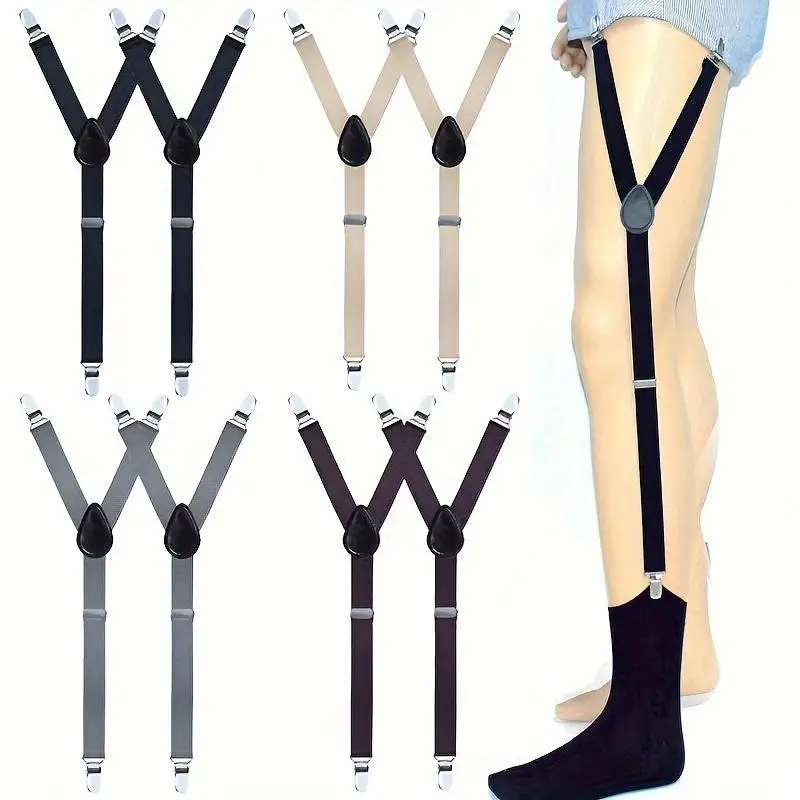 Adult Y-shaped Garter Belt Shirt Clip Men's Formal Suit Top Anti Wrinkle and Anti Slip Fixing Clip Extended Elastic Shirt Clips