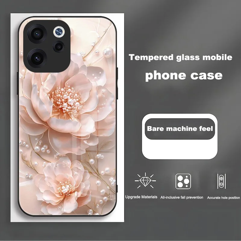 Luxury Shockproof Tempered Glass Phone Case with Full Camera Protection