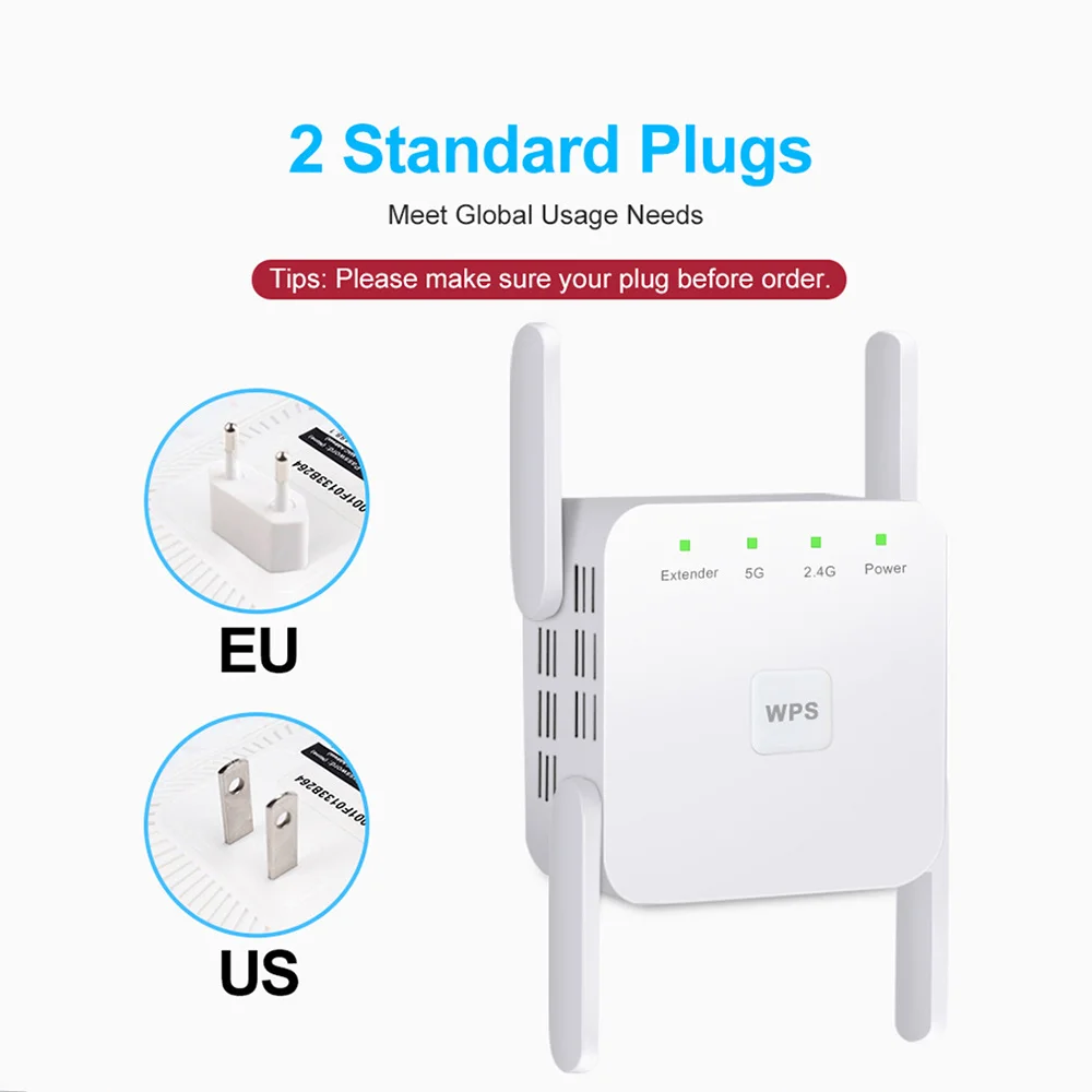 High-Speed Dual-Band Wireless WiFi Signal Booster and Range Extender