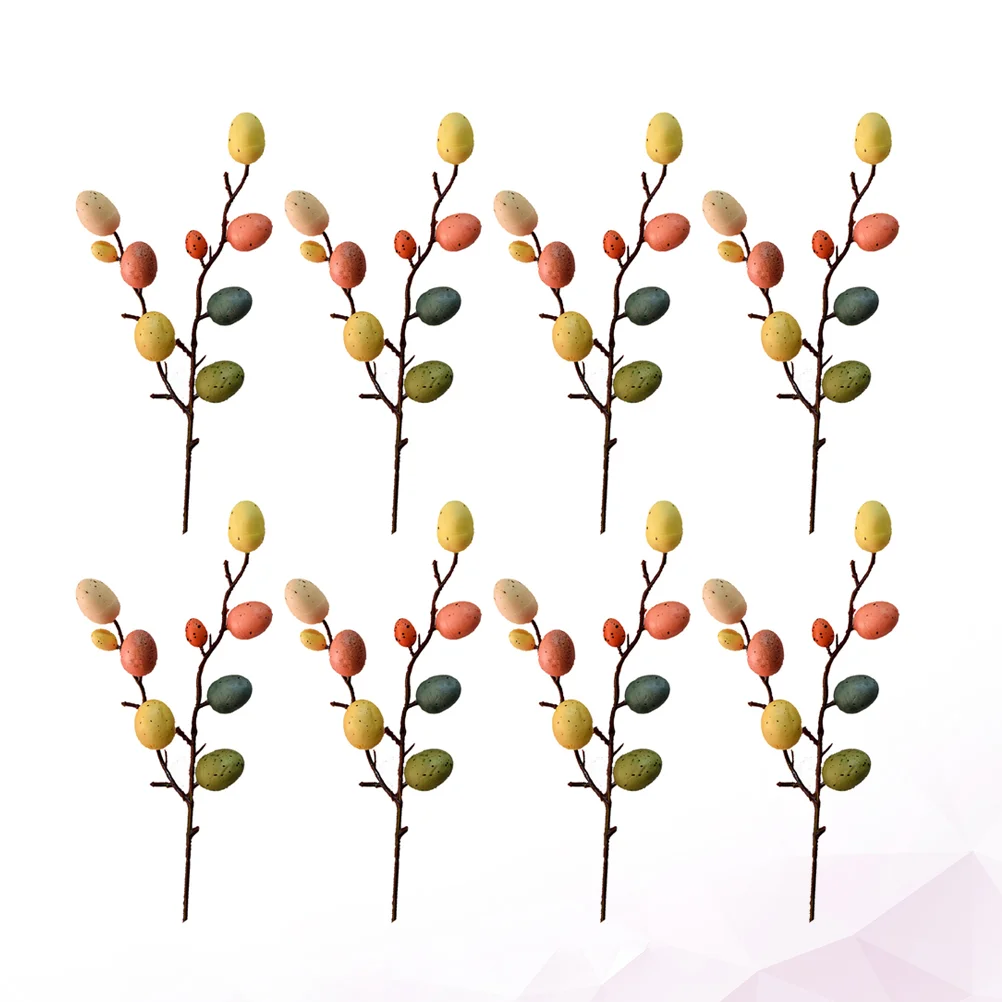 

5/8 Branches Easter Egg Decorations Stylish DIY Easter egg Easter Ornaments Adornments for Home Living Room Mall (Colorful)