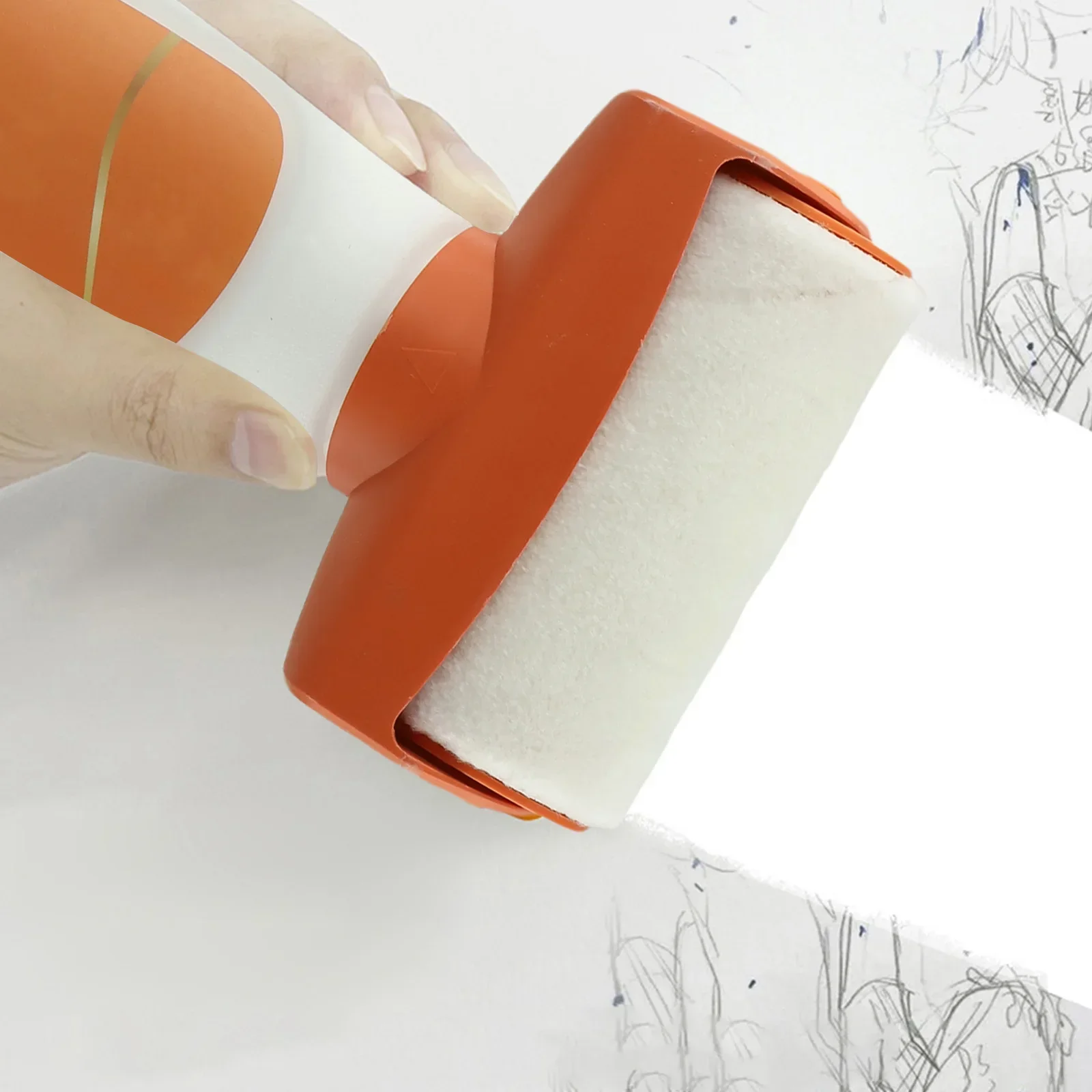 Paint Repair Tool 2-in-1 Roller Paint Home DIY Projects Easy Installation No Marking Roller 2 In 1 Wall Repair Brush