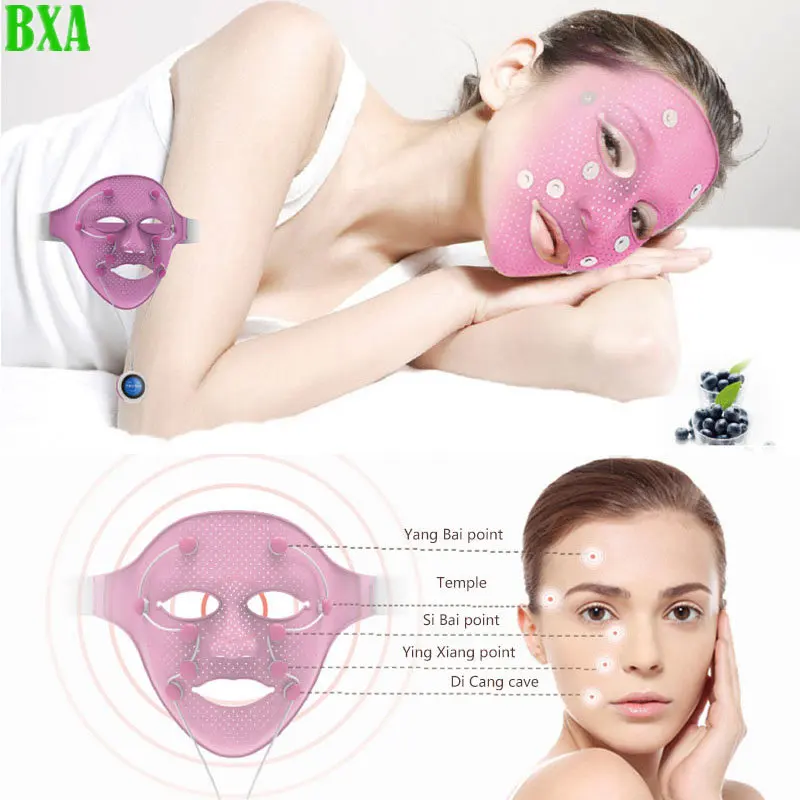 EMS Vibration Beauty Massager Facial SPA Face Mask Chin Cheek Lift Up Slimming Machine Anti-wrinkle Magnet Massage Mask