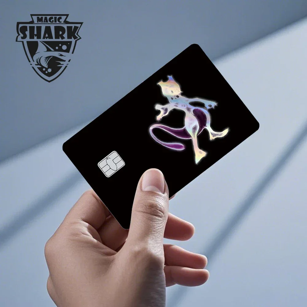 Magic Shark Holographic Laser Mewtwo Snorlax Pikachu Gengar Credit Debit Bank Film Skin Sticker Front Cover