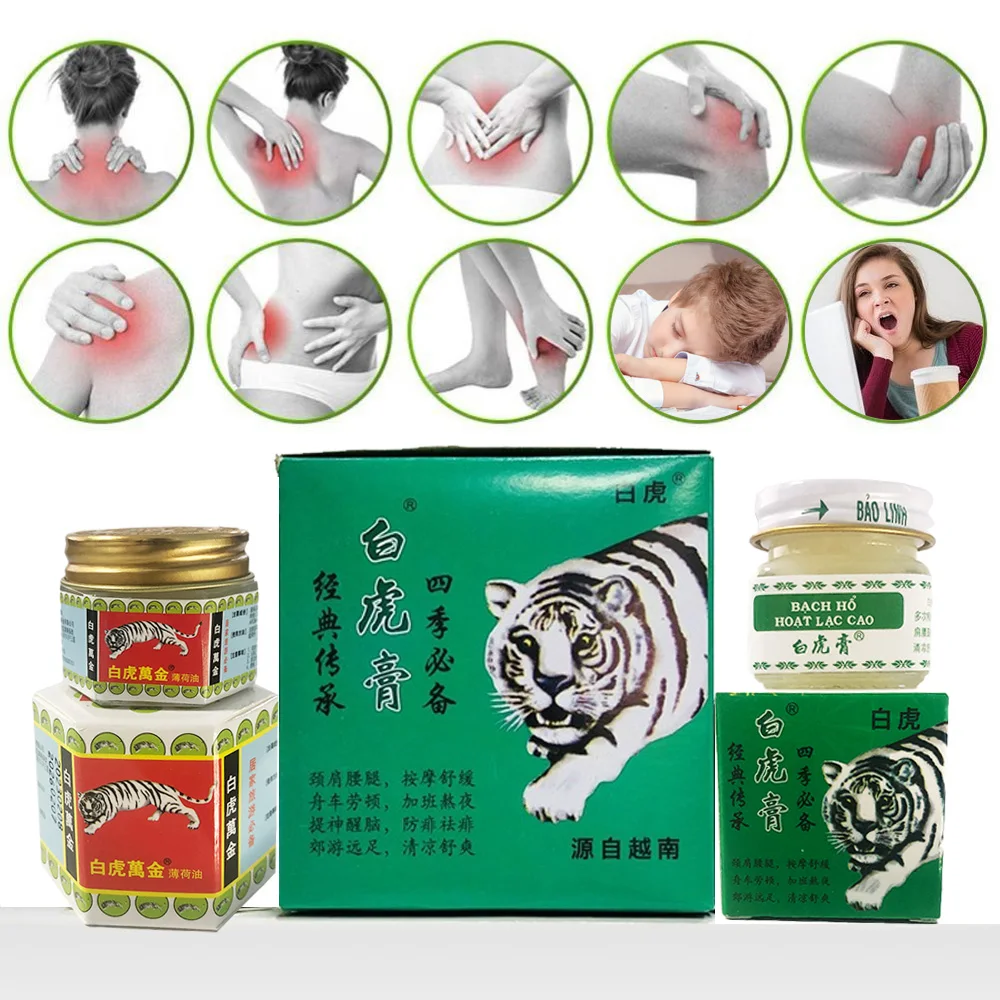 

Original Red White Tiger Balm Ointment Essential Oils Painkiller Back Pain Muscle Pain Relief Cream Soothe Itch Anti Mosquito