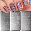 1PC 12*6cm Heart Love Valentine Nail Template Plate Leaves Floral Geometric Line Design Stamping Plates  Mold Nail Stencil Tools 1