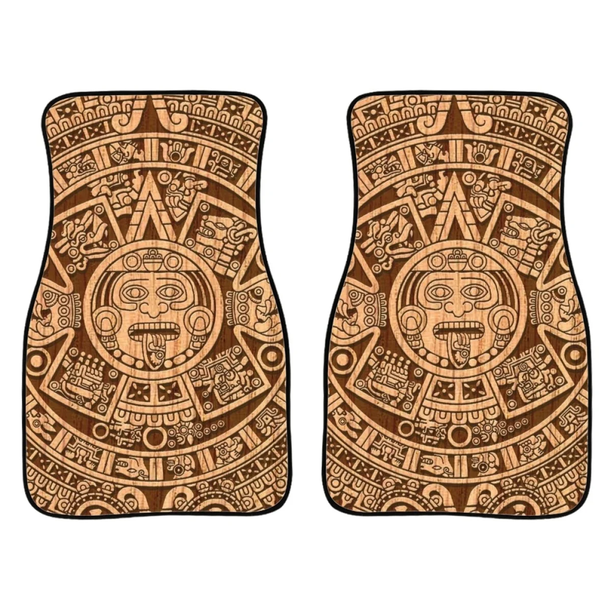 

Автомобильные коврики, водонепроницаемые коврики в винтажном стиле с узором ацтекской культуры для внедорожников, фургонов, грузовиков, легкая установка, автомобильные аксессуары