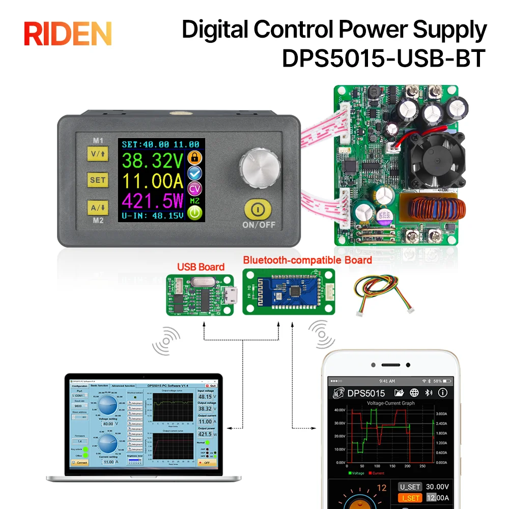 RIDENDPS5015communicationConstantVoltagecurrentDCStep-downPowerSupplyadjustablebuckconverterLCDvoltmeter50V15A-AliExpress1420
