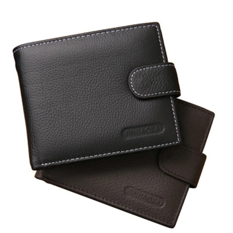 Männer Einfarbig Leder Kurze Brieftasche Mode Lässig Vintage Zipper Schnalle Brieftasche Neue Leder Brieftasche Münze Tasche – Detail 1