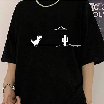 Funny Game Graphic Cactus Little Dinosaur T-Shirts 1