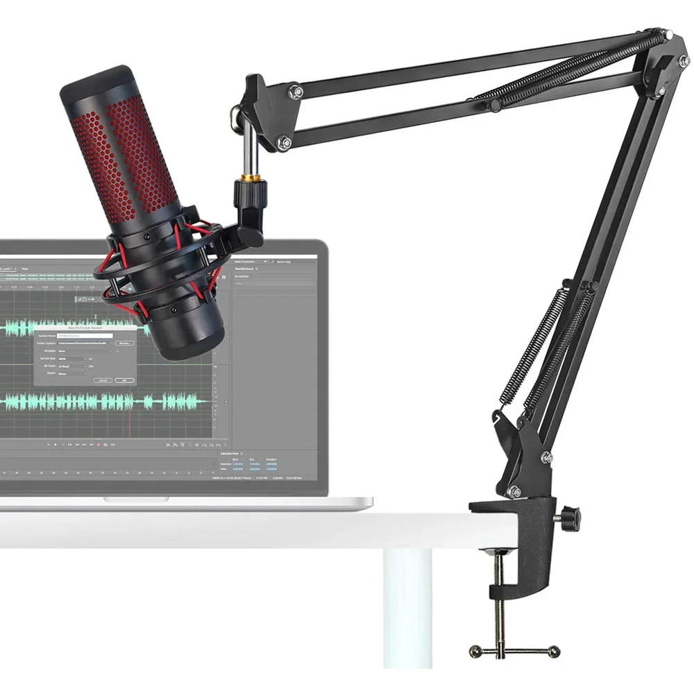 Microphone Stand Adjustable Scissor Boom Arm Compatible with Hyperx Quadcast S Microphones microphone stand