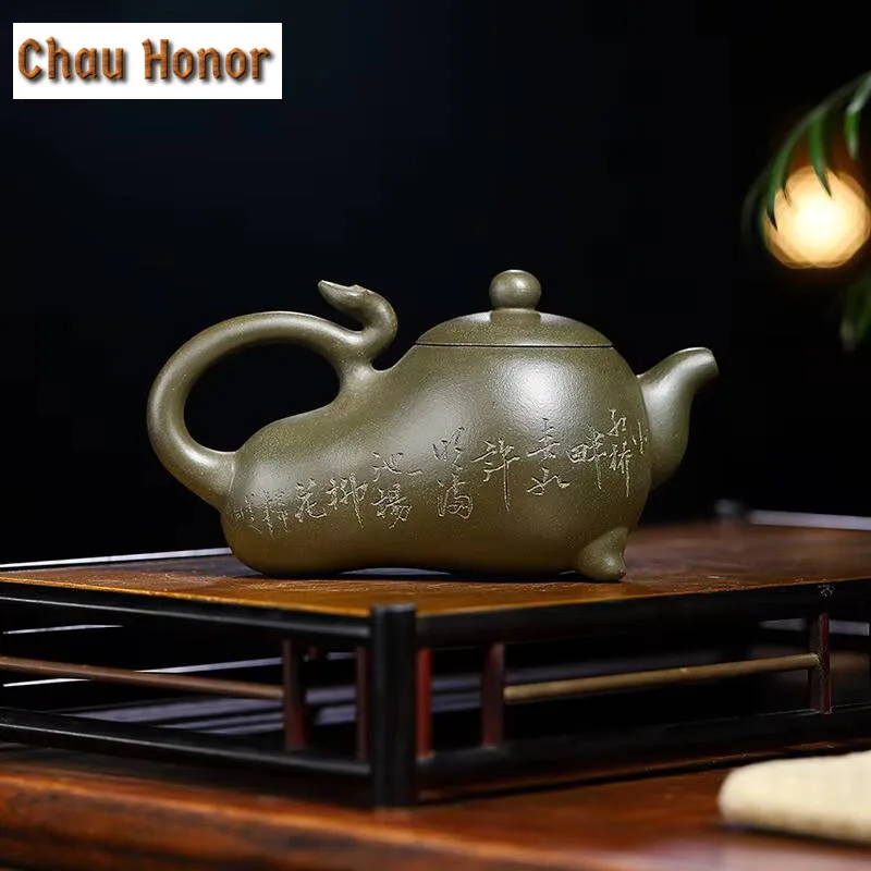 230ml Yixing Purple Clay Teapot Handmade Bionic Aubergine Art Tea Pot Chinese Tea Brewing Kettle Customized Zisha Tea Set Gifts