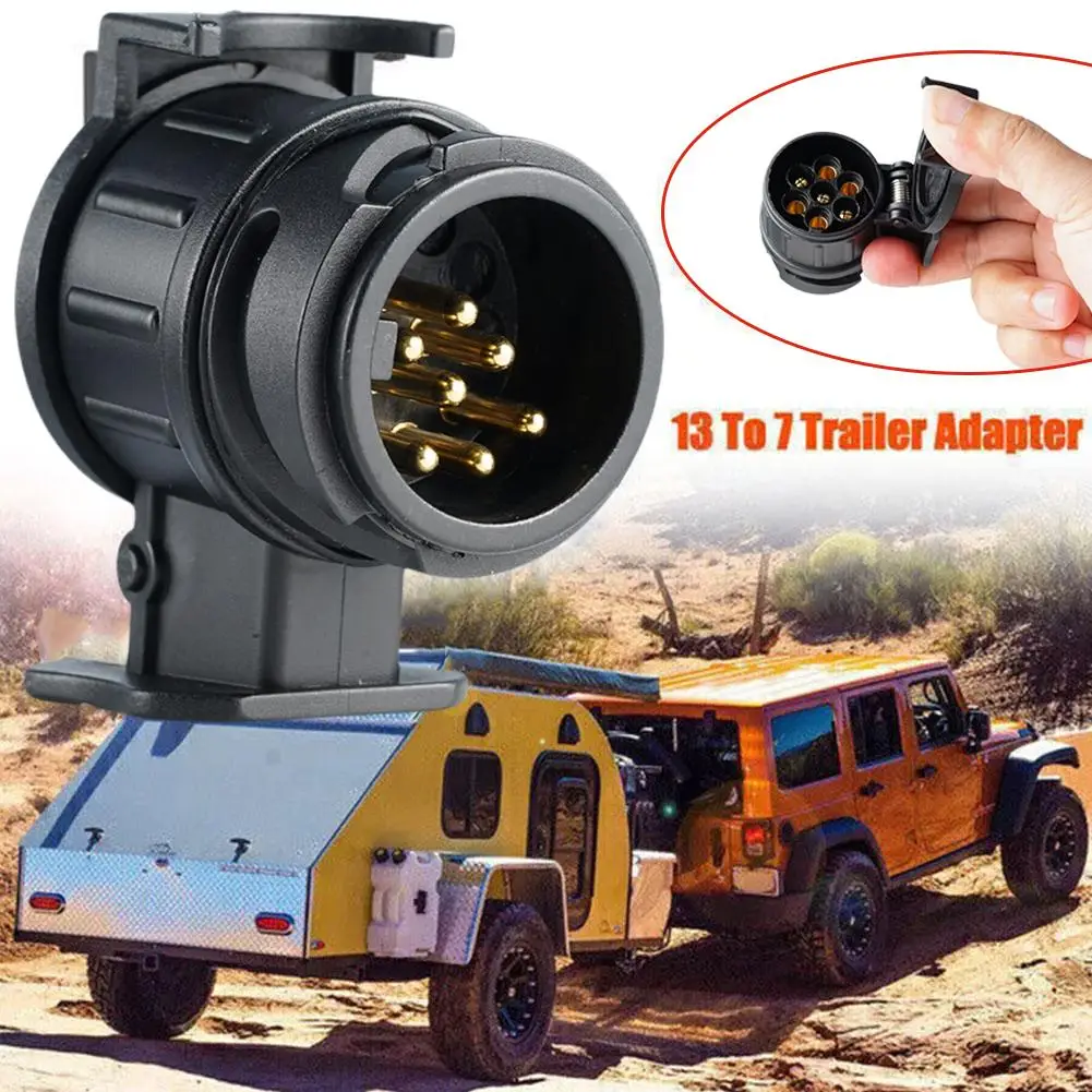 13 Pin To 7 Pin Plug Adapter Trailer Connector Towbar Plugs For European Standard Trailer Converter Tow Accessorie T1F0 Trailer Plug Adapter Towing Adapter Towing Adaptor