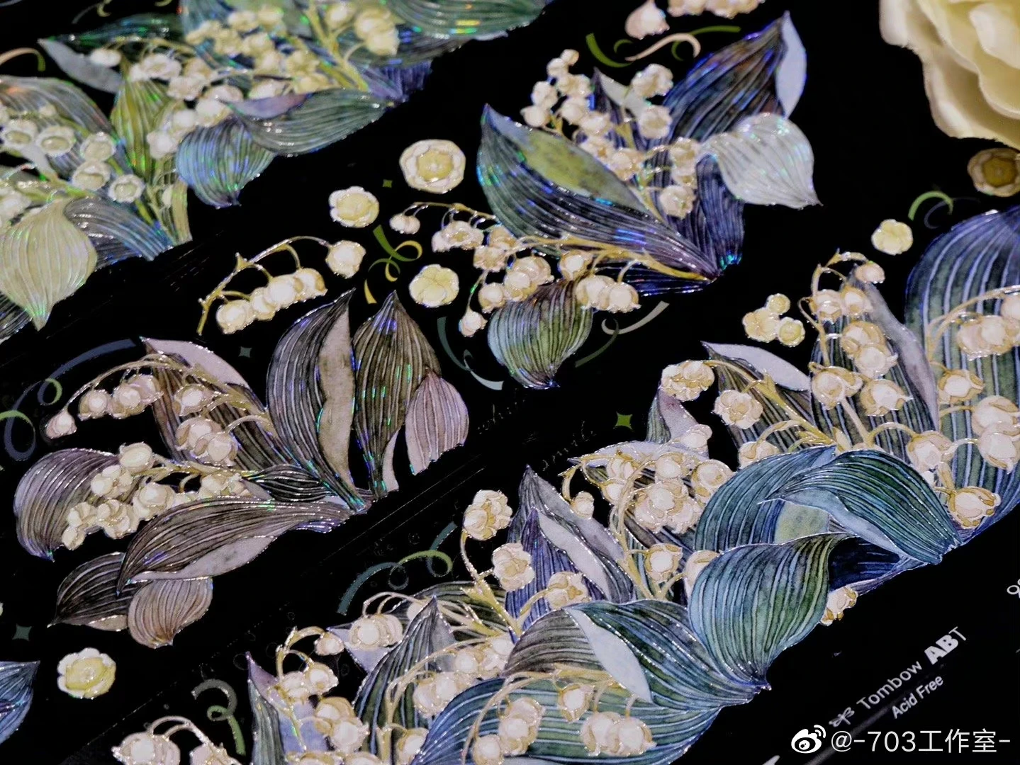 Lily of The Valley Shiny Washi Flower PET Tape Card Making Decorative