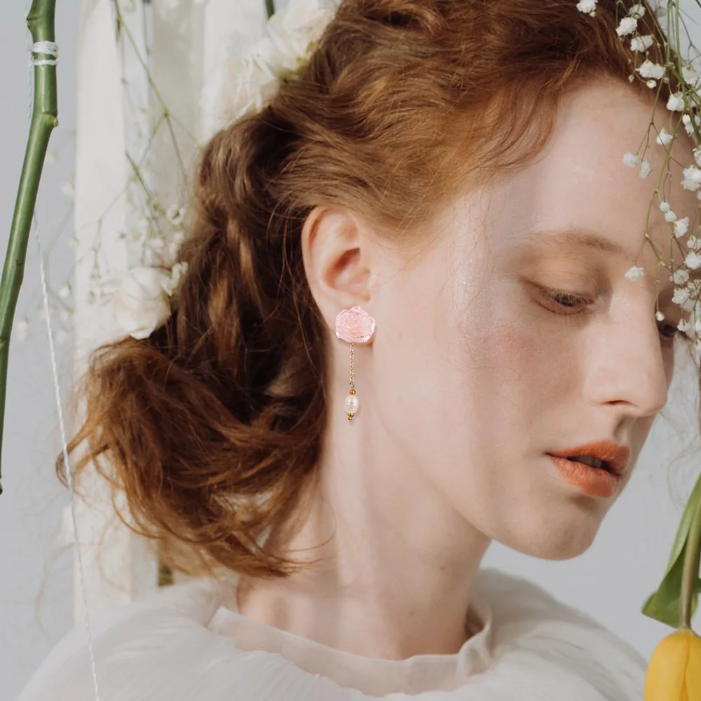 Kissitty 300Pcs Mixed Color Rose Transparent Resin Cabochons AB Color Plated Cabochons for DIY Earring Bracelet Necklace Jewelry