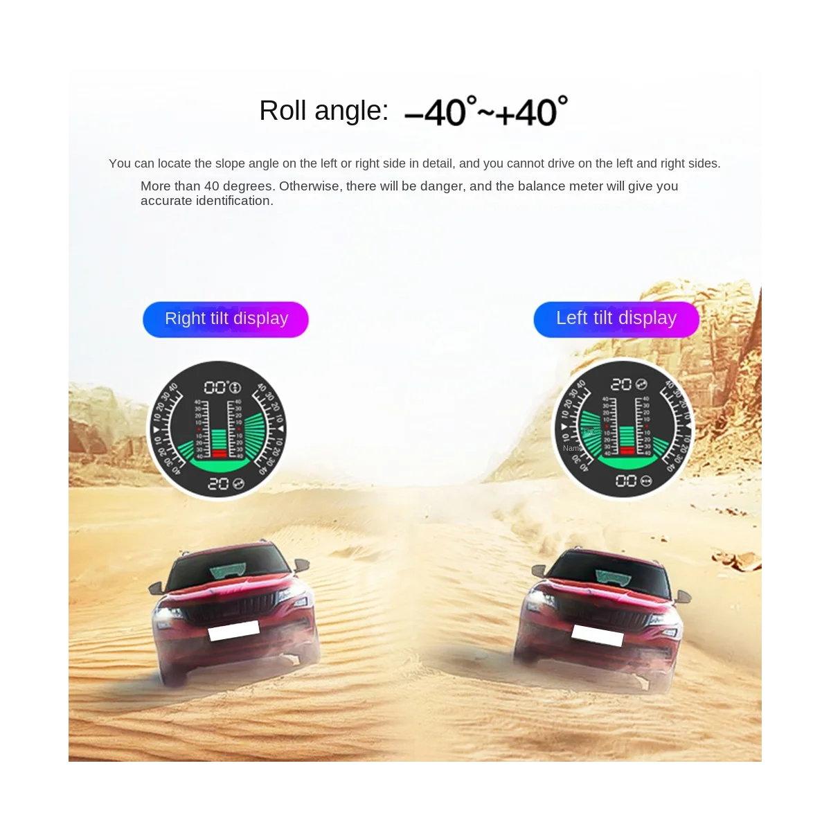 

X94 Car HUD Digital Inclinometer Clinometer 4X4GPS Off-Road Auto Pitch Roll Angle Smart Slope Meter