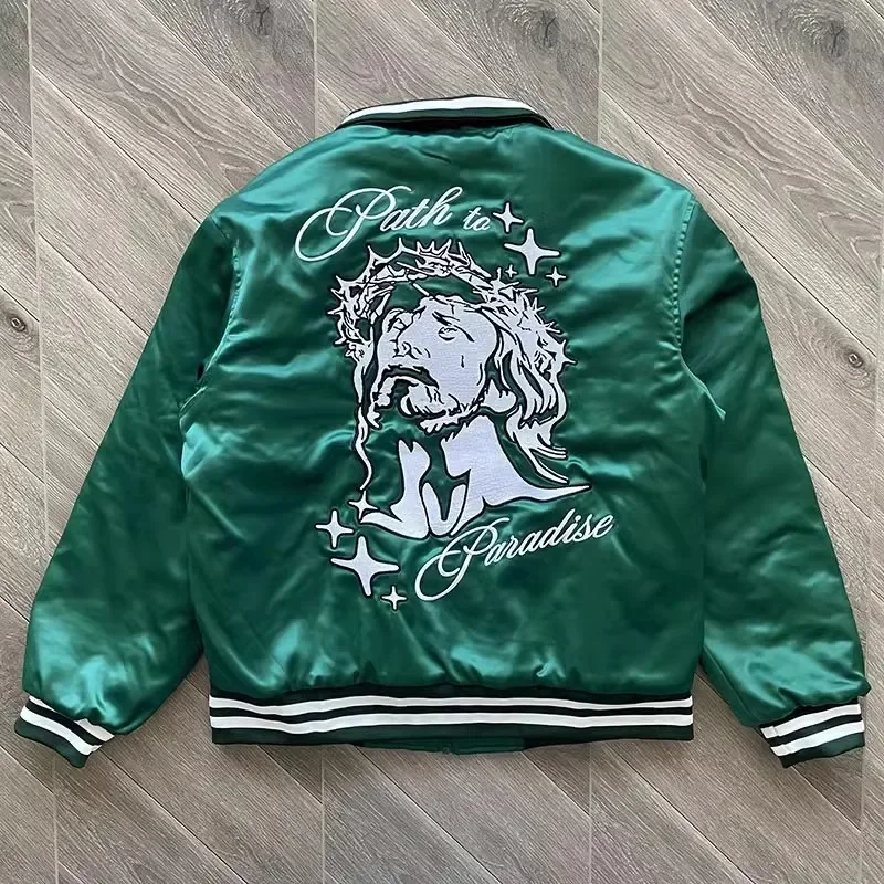 Hellstar PATH TO PARADISE BOMBER JACKET Heavy embroidered cotton jacket for men and women 4