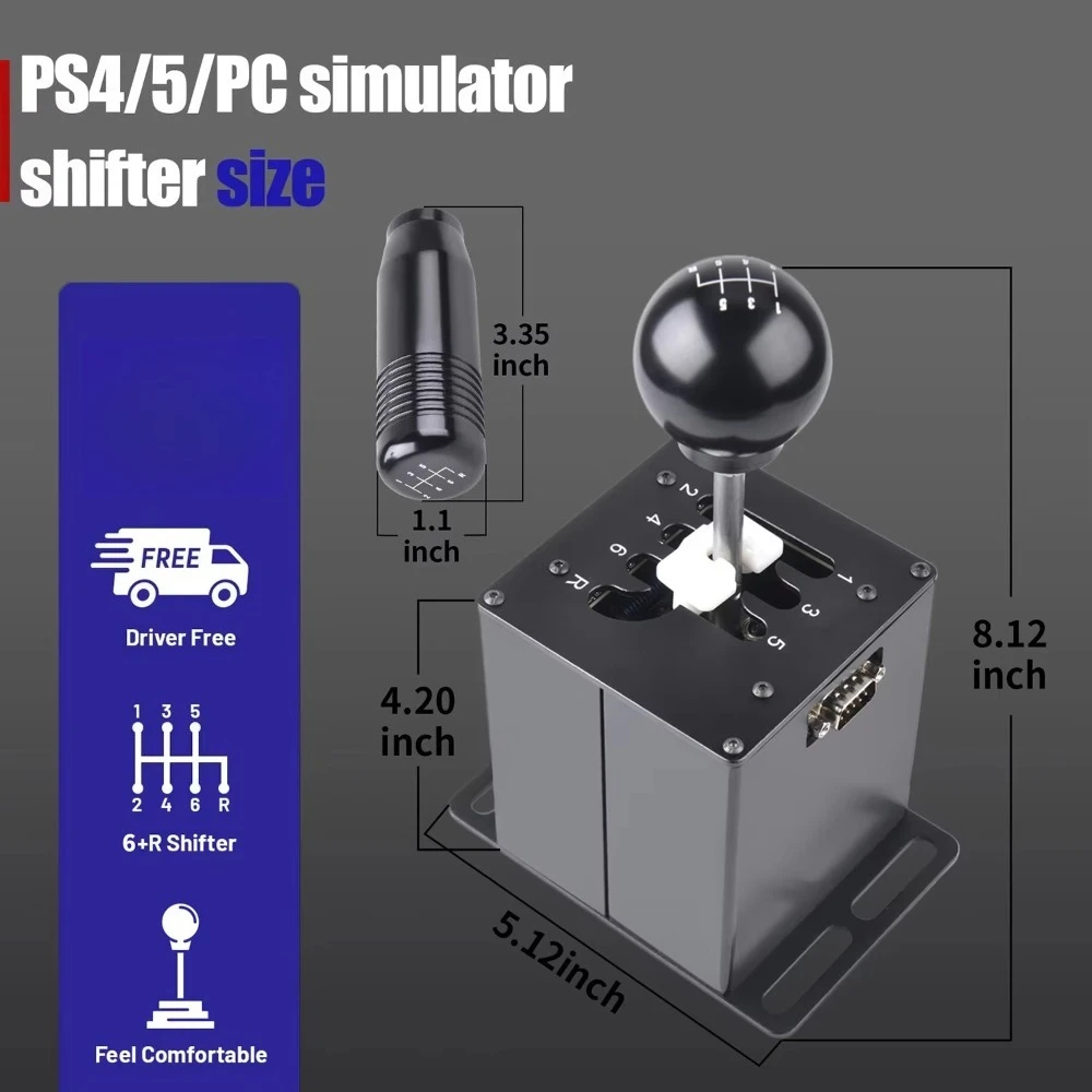 PC/PS4/PS5용 시뮬레이터 게임 레이싱 세트, 로지텍 G29 스티어링 휠용 기어 레버