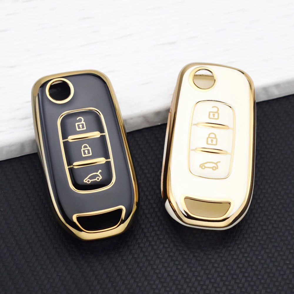 Premium TPU Car Key Cover with Chain - Sleek and Durable Key Protector