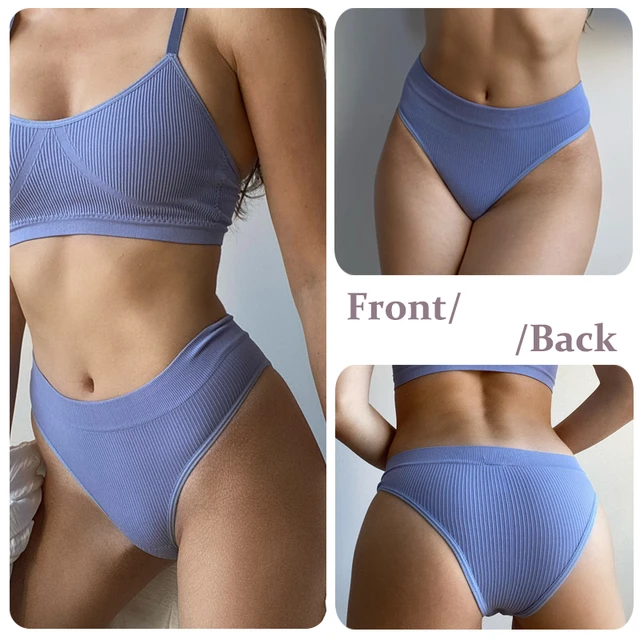 Women Sexy Seamless Panties Solid Color Brazilian Panties T-Back