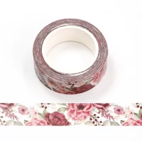 1PC. 10M Deco Gold Foil Flower and Bow Washi Tape for Scrapbooking Stickers Masking Tape Cute Journaling papeleria Supply 2