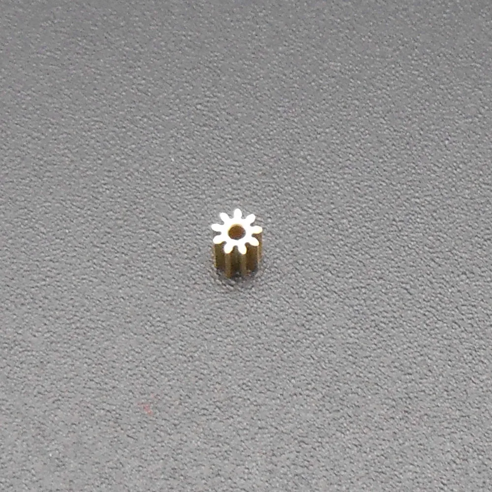 New DIY 0.2M 9T 9T0.78A Small Brass Gear Spur Spindle Pinion 0.2 Modulus Bore Hole Aperture 0.78MM 9 Teeth OD 2.2MM L H 2.5MM