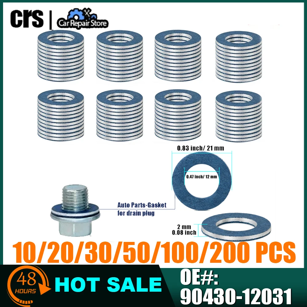 thumbnail image 2 of 1000x 12mm Oil Drain Plug Crush Washer Gasket 90430-12031 For TOYOTA LEXUS SCION 2 of 9