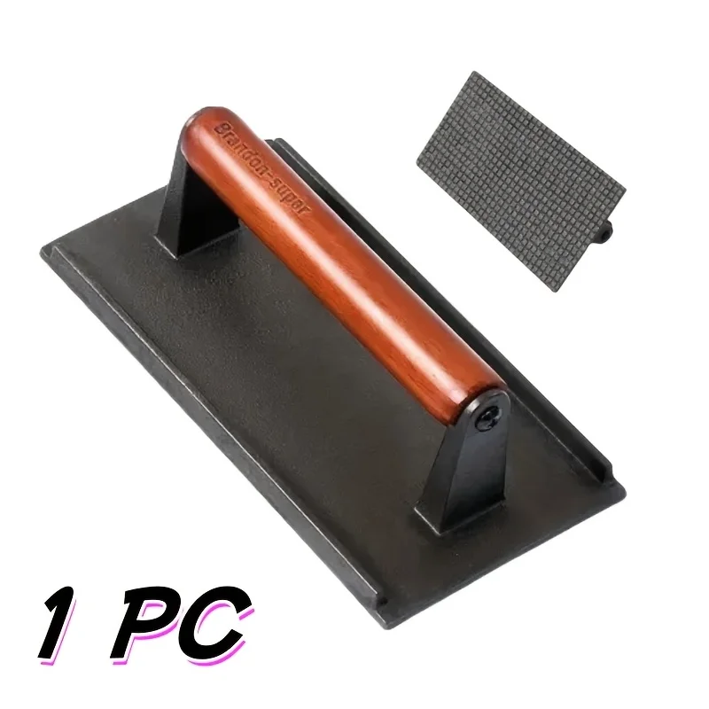 [Cast Iron Meat Press] 1pc/2pcs Cast Iron Meat Press-Non-Stick Uncoated Hamburger Press-Square Round Thickened