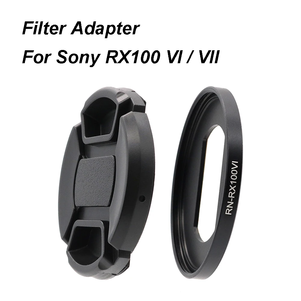 Per Sony Rx100 Vi / Sony Rx100 Vii 52Mm Anello Adattatore Filtro Con Cappuccio Obiettivo 3M Cinturino Adesivo Per 52Mm Uv Cpl Nd Paraluce Ecc.