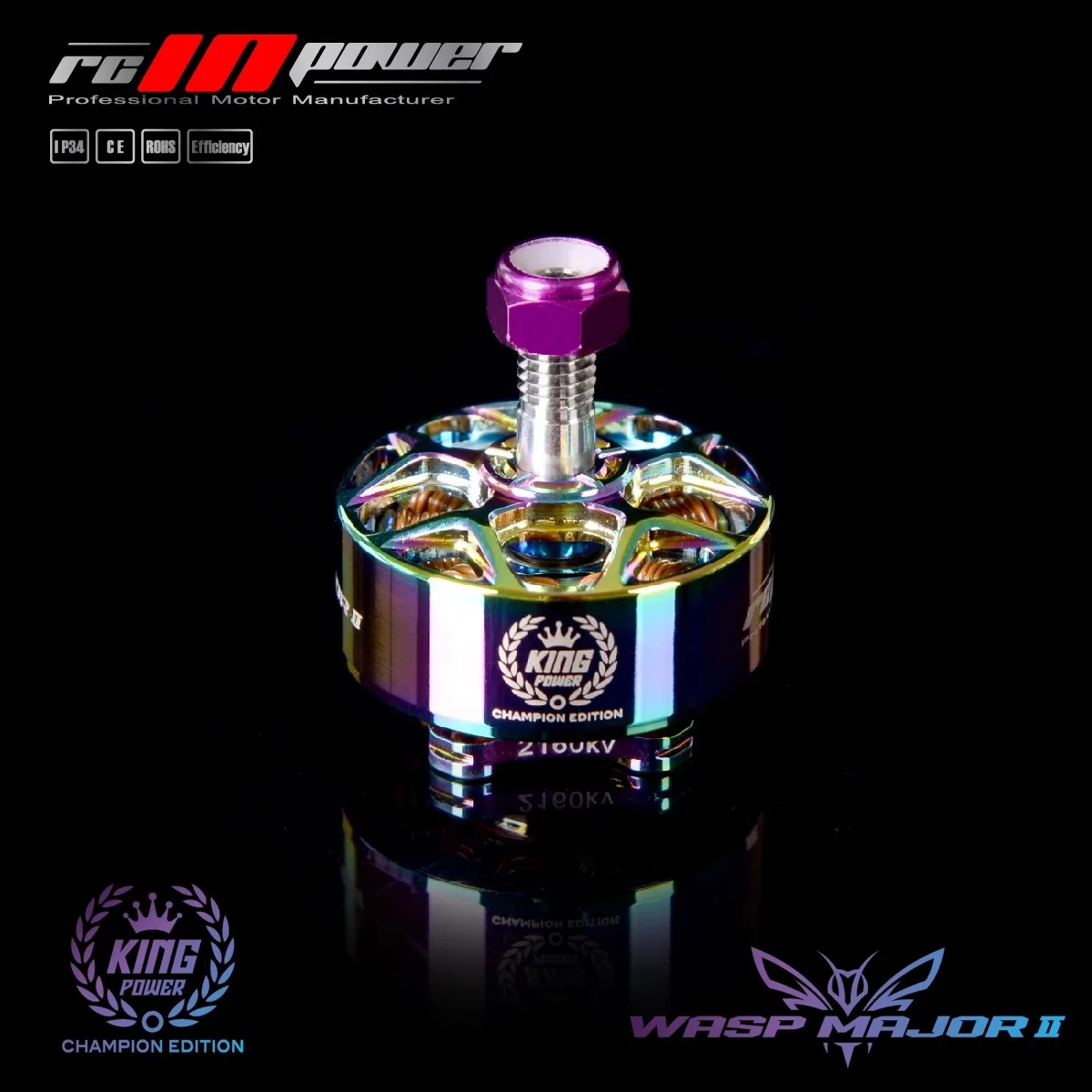 RCINPOWER WASP MAJOR V2 22.6-6.6 2160KV Champion Edition Brushless Motor 6S for FPV Racing Freestyle 5inch Drones DIY Parts thumbnail 2