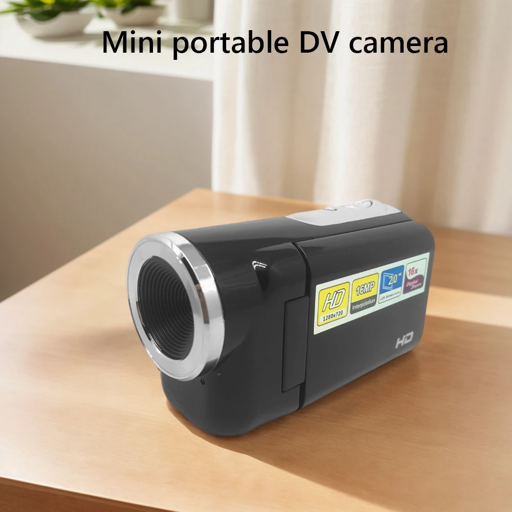 16MP 720P Digital Video Camera with USB Cable Video DV Camera 2.0 Inch TFT Color Screen Built-in LED Flash for Students Teens