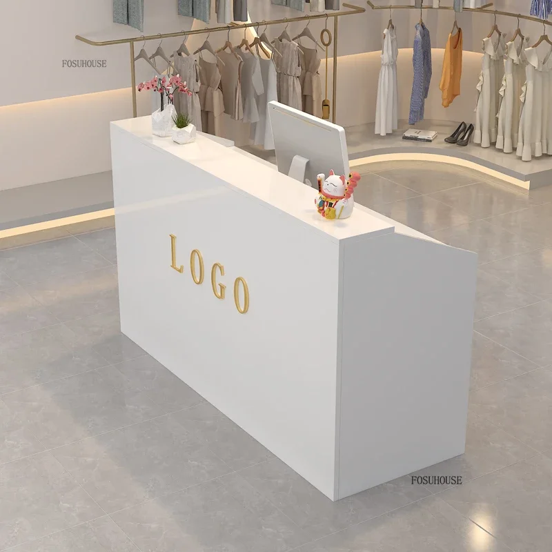 Modern Company Front Reception Desks Office Furniture Bar Cashier Shop Small Clothing Store Beauty Salon Reception Counter Table