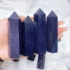 5-9CM Natural Crystal Blue Sandstone Column Energy Stones Polished Tower Crystal Energy Healing Room Ornament Home Decor Gift 5