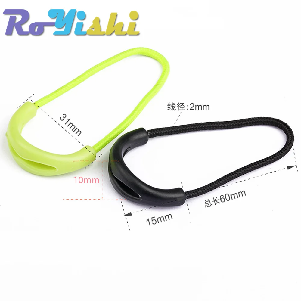 Zipper Pullers 10 Pcs Pack Mix Color U Shape Cord