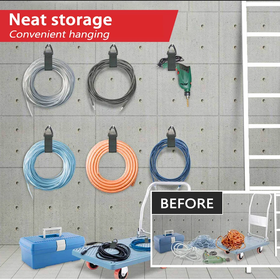 cable organizer Cord Organizer Holder Triangle Buckle Wire Manager Power Cord Management Nylon Heavy Storage Straps Cables Hoses