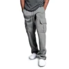 Mens Sweatpants Straight Fit Joggers for Sports and Streetwear Loose Oversized Drawstring Long Pants Men Multi-pocket Pants 4