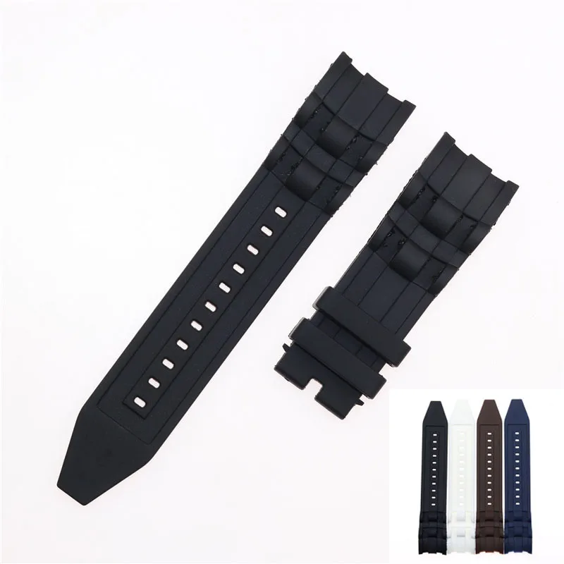 

26mm Black Luxury Men's Wristband Watch Bracelet Replacement Silicone Rubber Watchband Strap No Buckle For/Invicta/Pro/Diver
