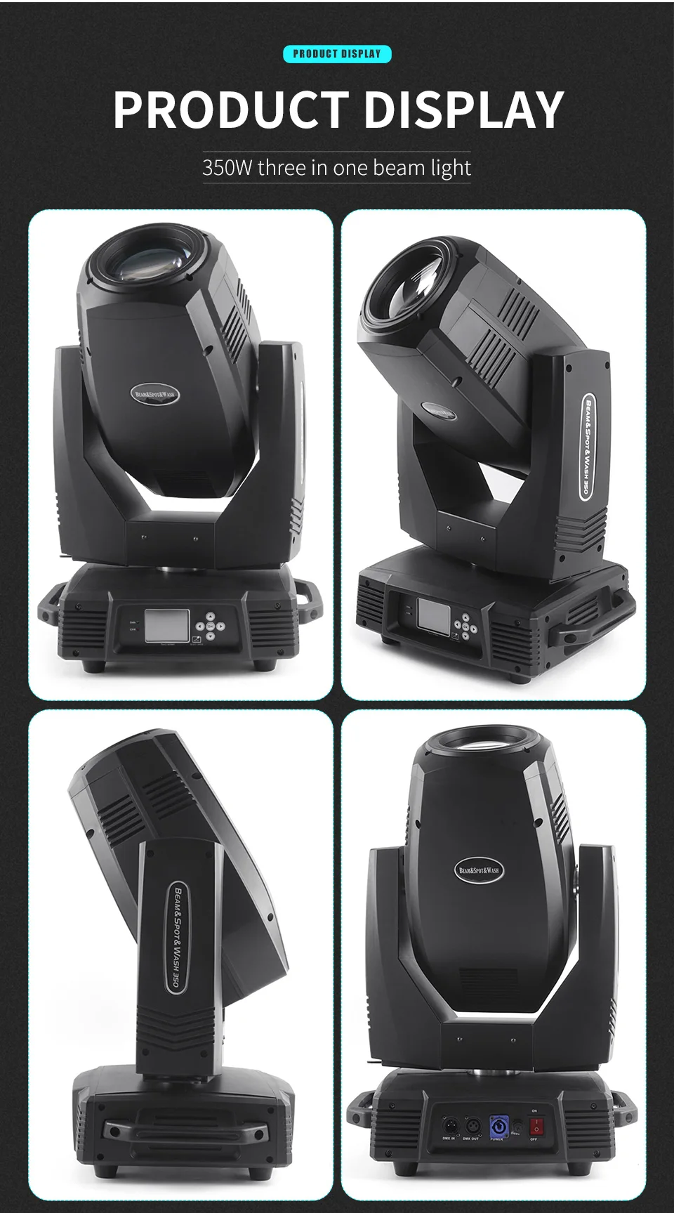 380W 3in1 Led Beam Light RGB Moving Head Beam Light DMX Controller Stage Disco M