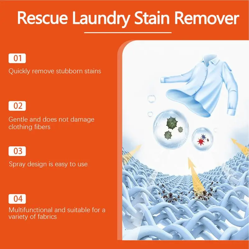 Laundry Stain Remover Stain Rescue Spray Multi-purpose Clothes Remover Spray Grease & Oil 100ml For