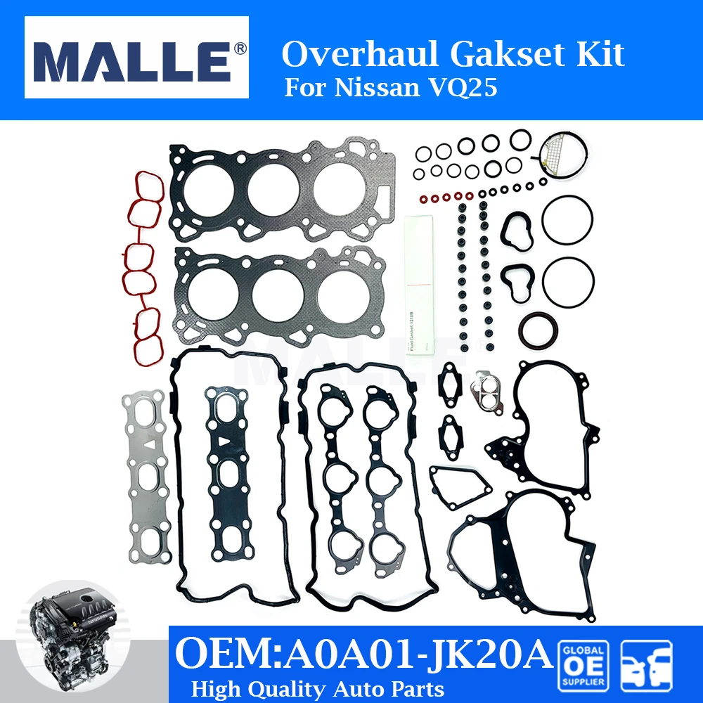 Engine Overhaul Gasket Kit VQ25 For Nissan Teana 2.5 VQ25DE Auto Car Accessories OE A0A01-JK20A Repair Cylinder Head Gasket Set