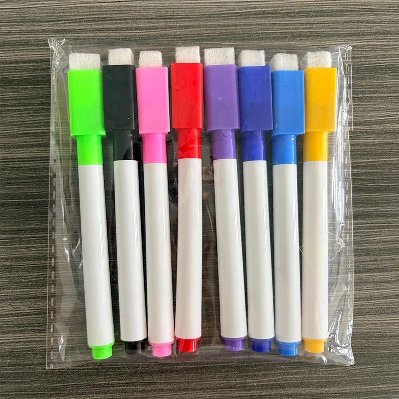 8색 자석 화이트보드 마커 펜, 지우개 캡이 있는 드라이 이레이즈 마커, 사무실 학교 문구 용품